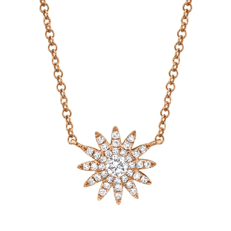 Women’s diamond pendant necklaces-0.15CT DIAMOND STARBURST NECKLACE