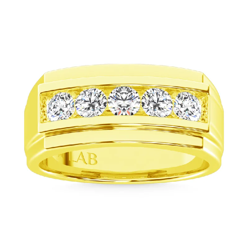 Women’s diamond accented engagement rings-14K Yellow Gold Lab Grown Diamond 1 Ct.Tw. Mens Ring