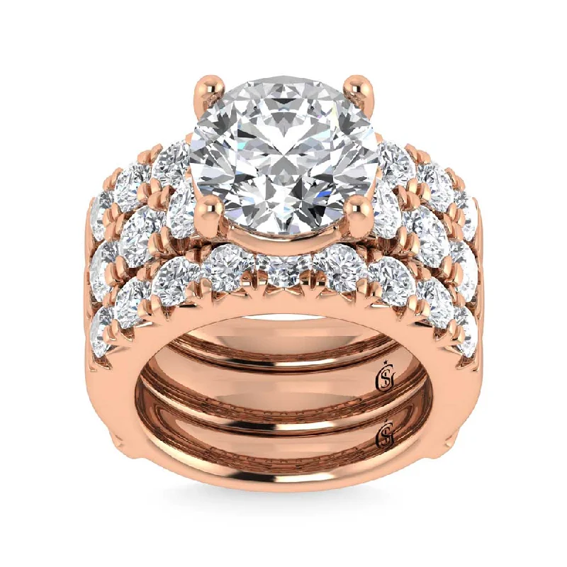 Women’s dazzling engagement rings-14K Rose Gold Lab Grown Diamond 8 Ct.Tw. Bridal Ring