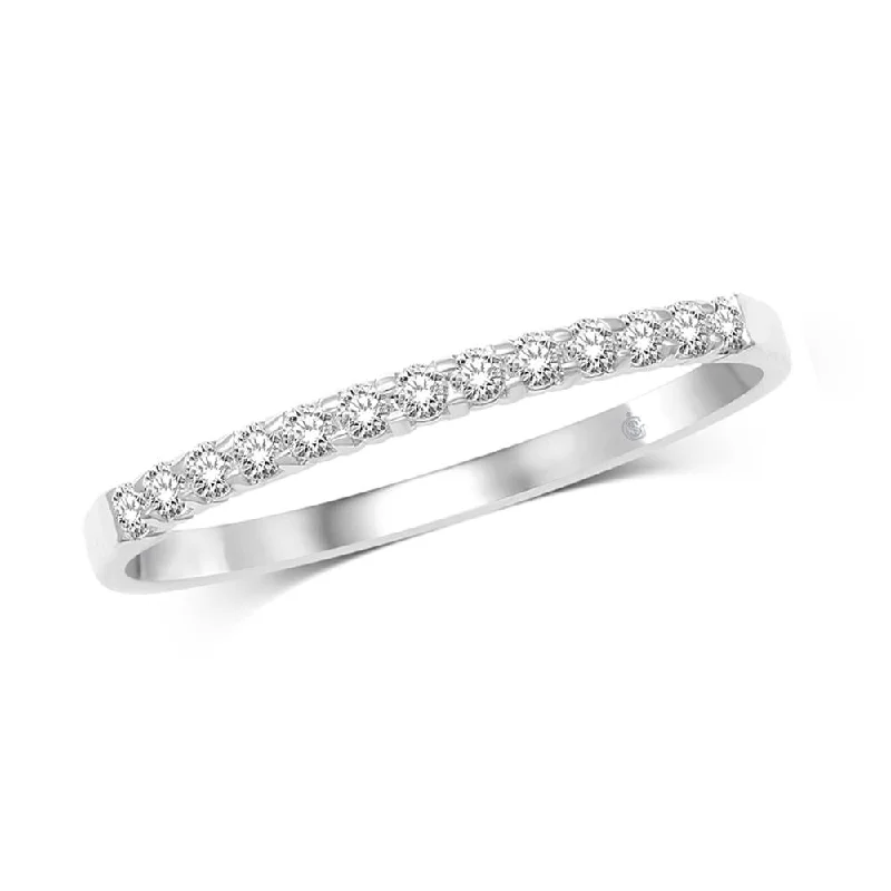 Women’s platinum band engagement rings-14K White Gold 1/2 Ct Diamond Ladies Machine Band