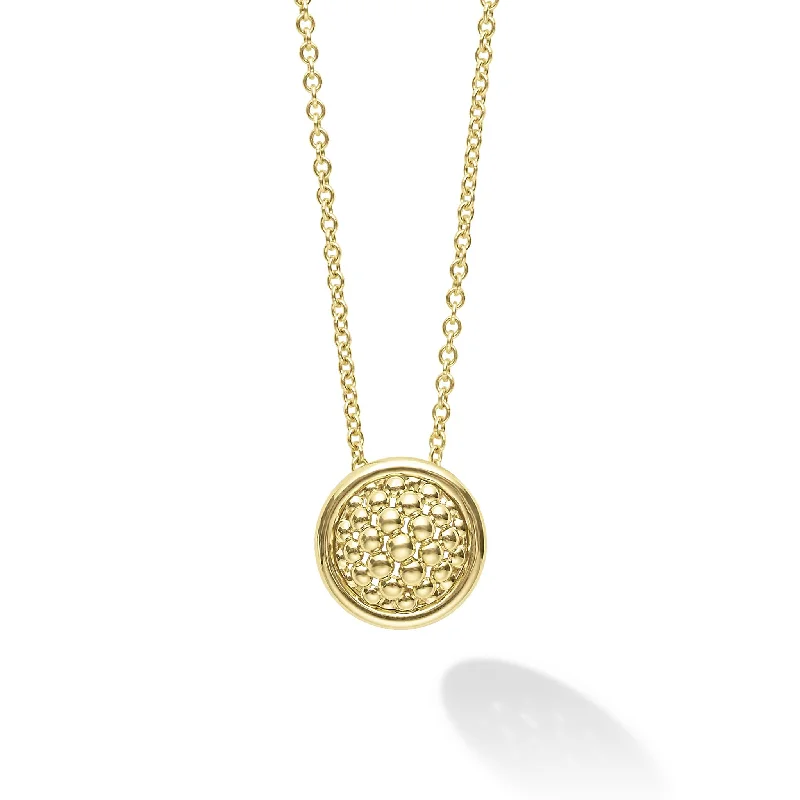 Women’s statement necklaces-Meridian 18K Gold Circle Pendant Necklace