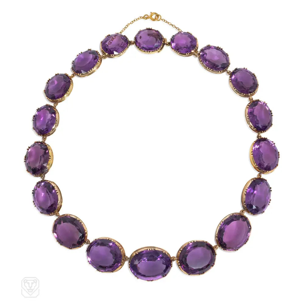 Women’s designer necklaces-Antique amethyst rivière necklace