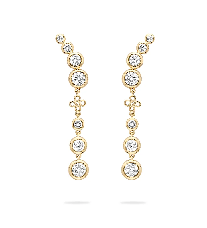 Women’s luxury gold earrings-Beach Detachable Long Yellow Gold Drop Earrings