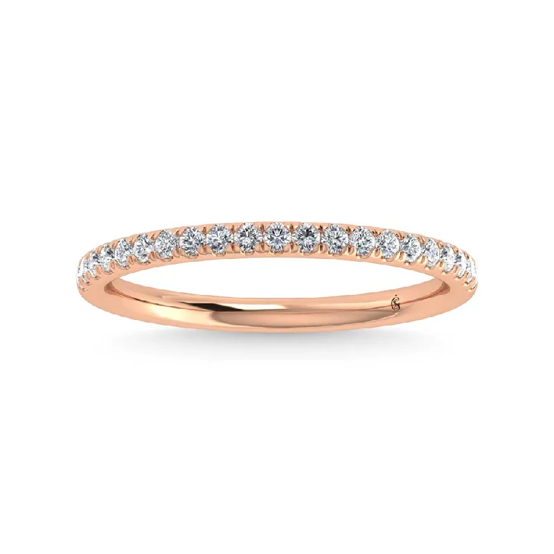 Women’s diamond solitaire engagement rings-14K Rose Gold Lab Grown Diamond 1/5 Ct.Tw. Band