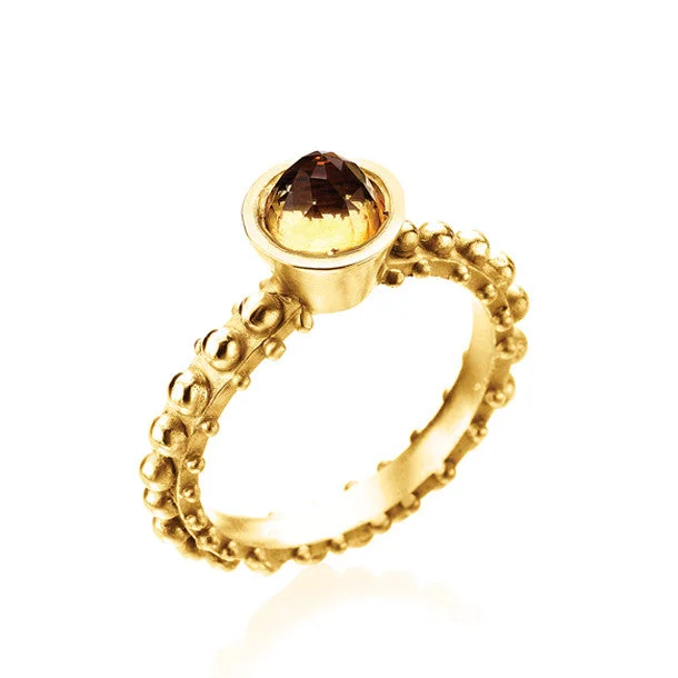 Women’s statement rings-BOHEME SOLITAIRE CITRINE BULLET RING