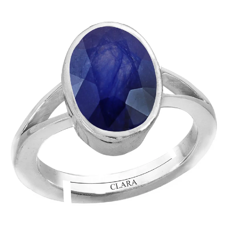 Women’s twisted rings-Certified Blue Sapphire Neelam 5.5cts or 6.25ratti 92.5 Sterling Silver Adjustable Ring