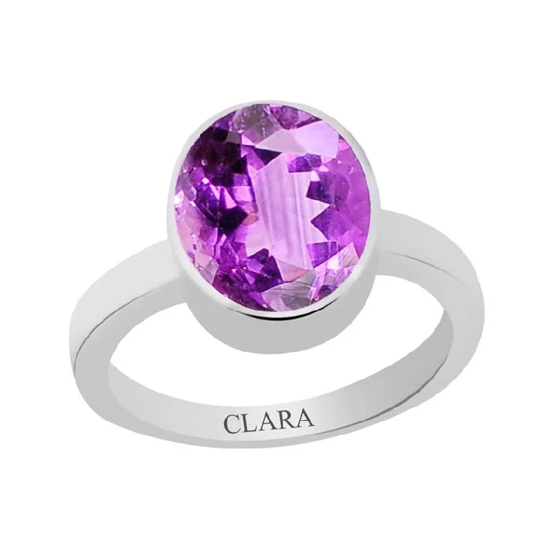 Women’s stunning diamond rings-Certified Amethyst (Katela) Elegant Silver Ring 5.5cts or 6.25ratti