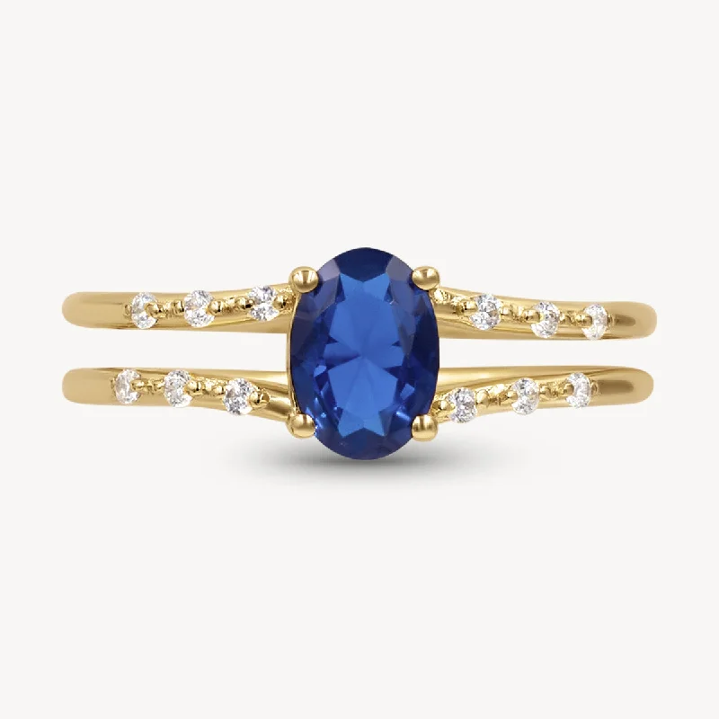 Women’s minimalist rings-Marinel Sapphire Ring