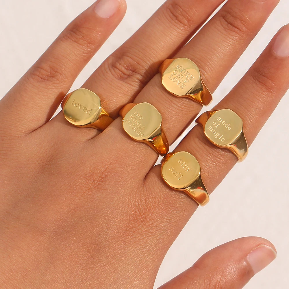 Women’s art deco rings-Ellie® Inspiration Signet Rings