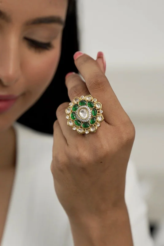 Women’s geometric rings-Vibhuti Uncut Diamond Ring