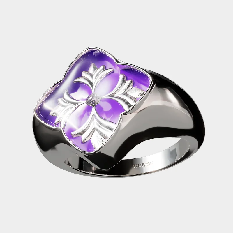 Women’s titanium rings-Pietà - Purple Ring