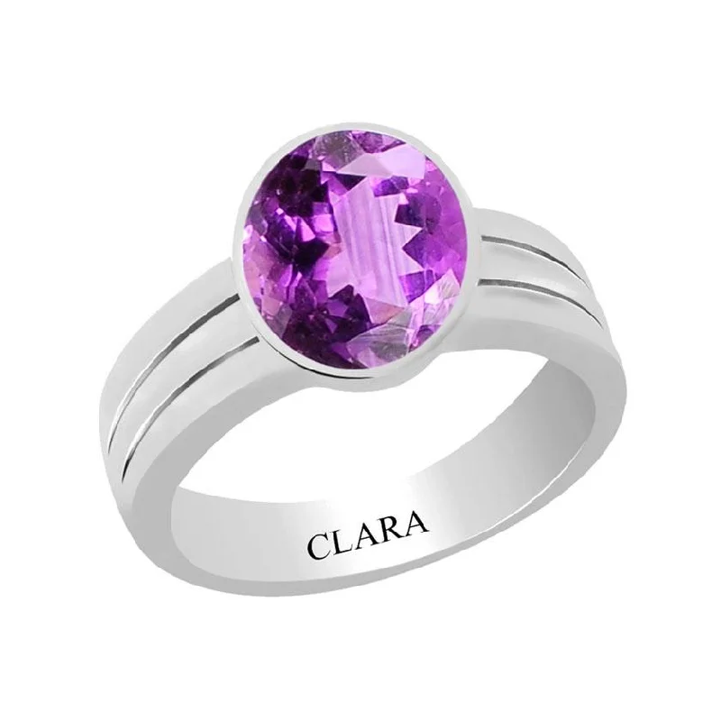 Women’s dazzling rings-Certified Amethyst (Katela) Stunning Silver Ring 7.5cts or 8.25ratti