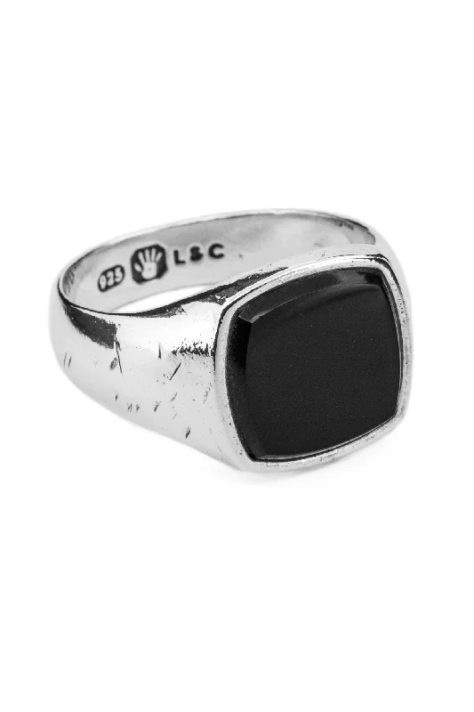 Women’s heart-shaped diamond rings-Creed Ring - Onyx