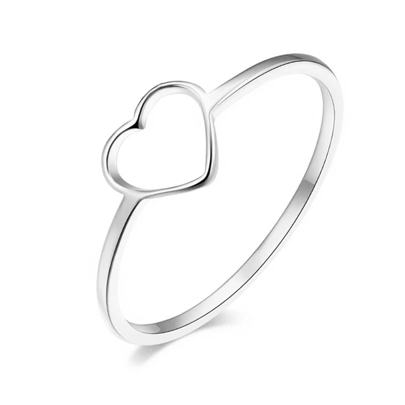 No. 2 Cut Heart-Shaped Ring Steel Color