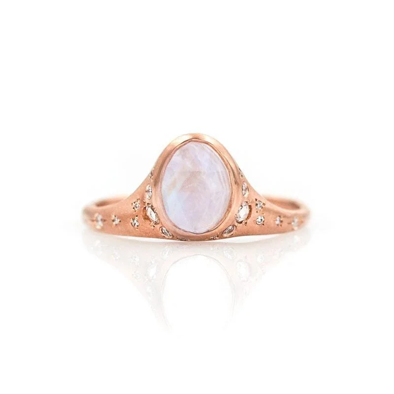 Women’s handmade rings-Illuminating Moonstone Ring