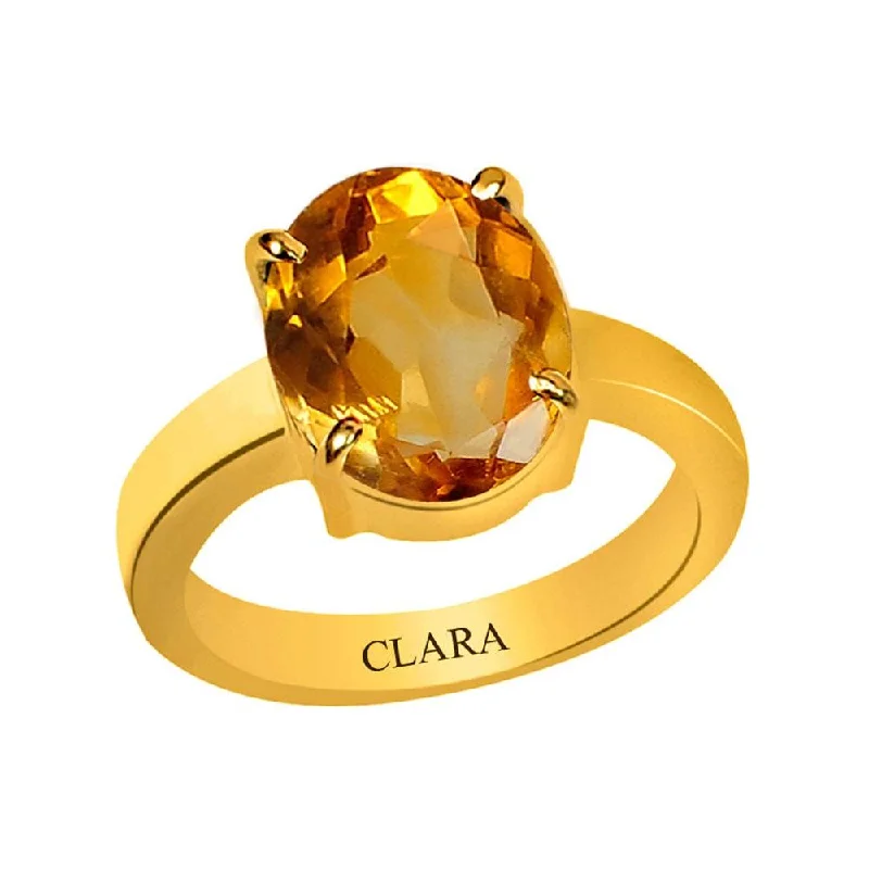 Women’s stunning diamond rings-Certified Citrine Sunehla Prongs Panchdhatu Ring 4.8cts or 5.25ratti