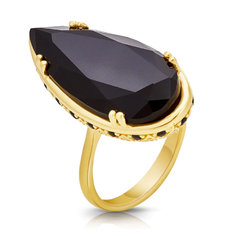 Women’s elegant rings-Bash Drop Cocktail Ring - Gold