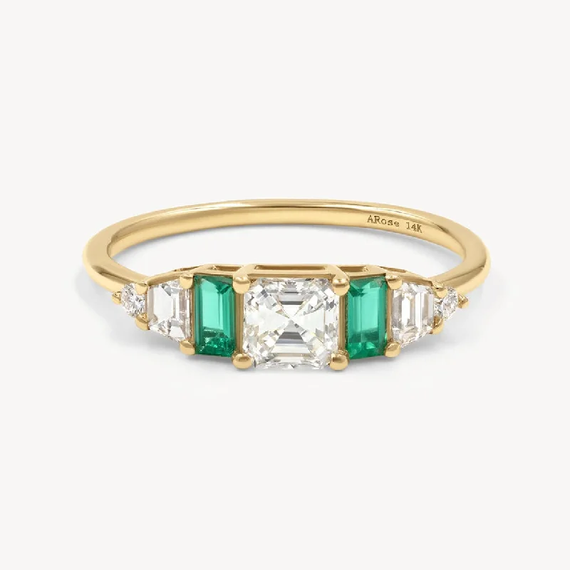 Women’s stackable diamond rings-Hall of Emerald Ring