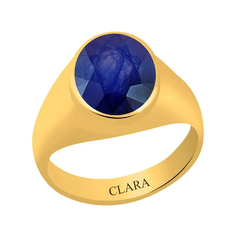 Women’s unique rings-Certified Blue Sapphire (Neelam) Bold Panchdhatu Ring 3.9cts or 4.25ratti