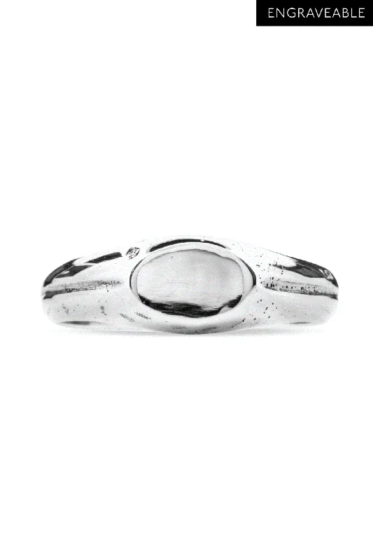 Women’s large statement rings-Initials Signet Ring