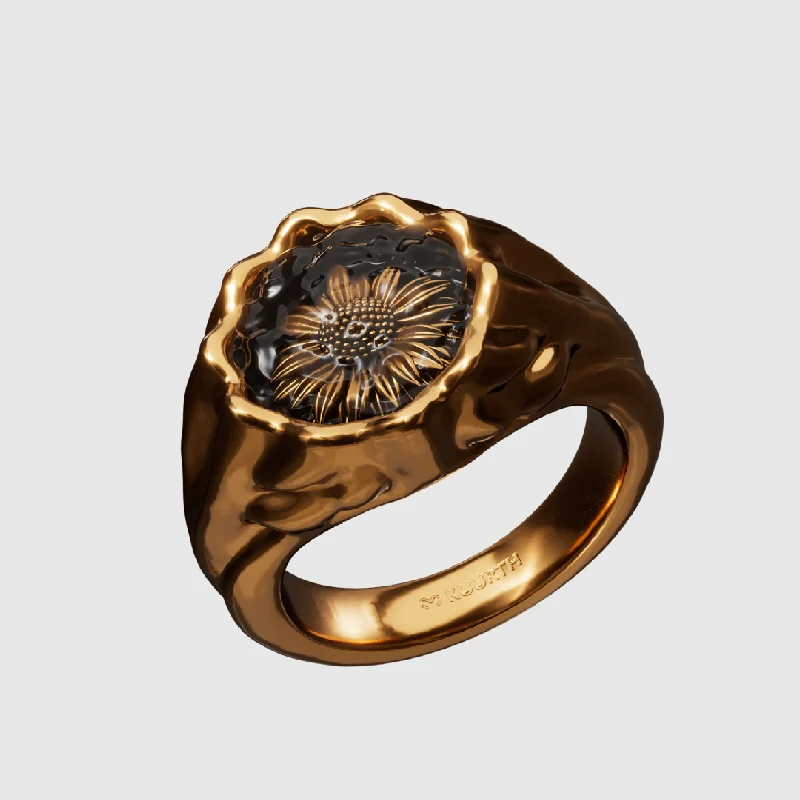 Women’s radiant-cut rings-Sunflower - Gold Ring