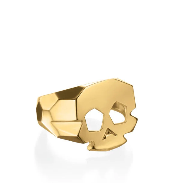 Women’s wedding band rings-FACETTE SMALL SKULL RING