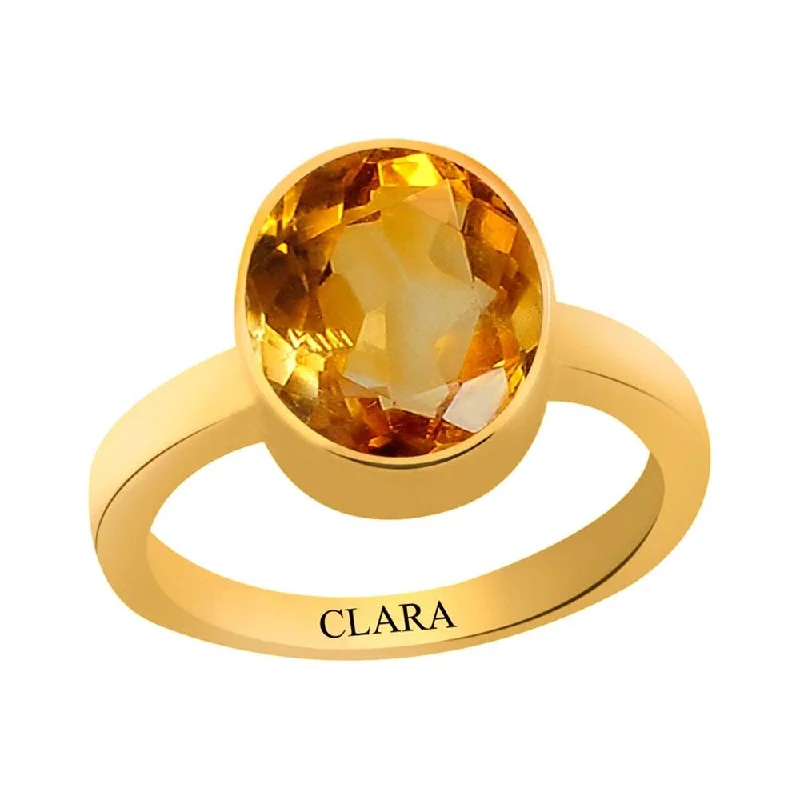 Women’s elegant rings-Certified Citrine Sunehla Elegant Panchdhatu Ring 4.8cts or 5.25ratti