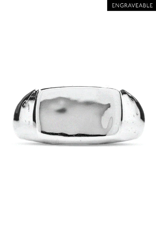 Women’s double band rings-Name Signet Ring