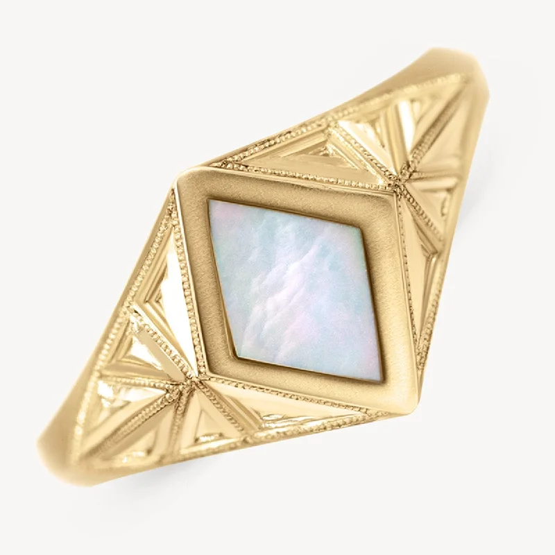 Women’s infinity rings-Quinn Mother of Pearl Ring