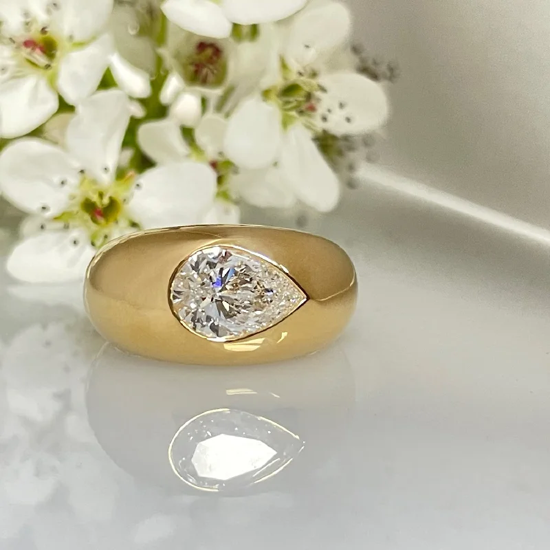 Women’s silver gemstone rings-CUSTOM CLASSIQUE DOME RING