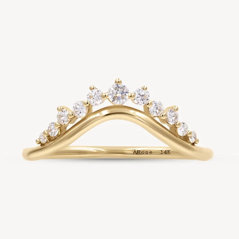 Women’s bright diamond rings-Grand Diamond Arch Ring