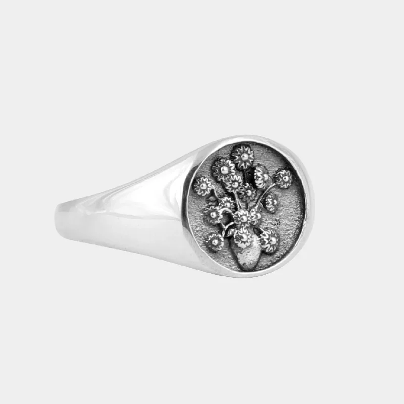 Women’s radiant-cut rings-The Arles Sunflowers - Seal Ring