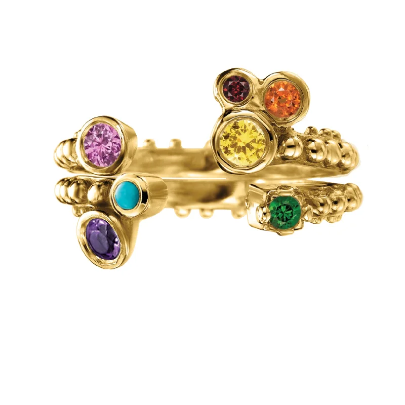 Women’s vintage engagement rings-BOHEME CROWN RAINBOW RINGS