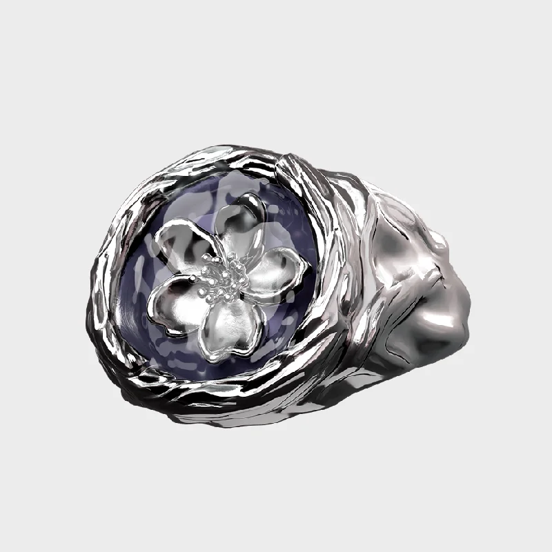 Women’s geometric rings-Sakura - Purple Ring