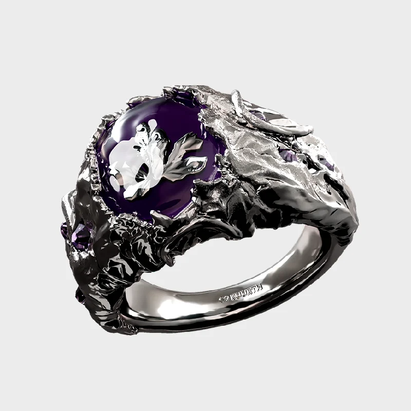 Women’s blue diamond rings-Baco - Purple Ring