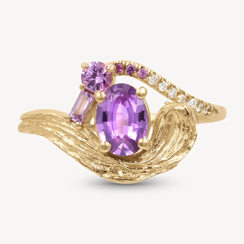 Women’s titanium rings-Red Violet Ring