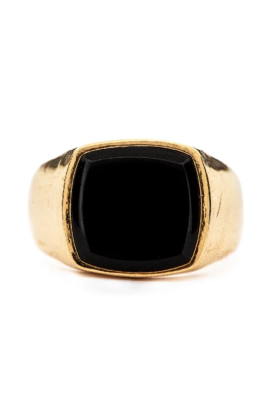 Women’s infinity diamond rings-Creed Ring - Onyx | Gold