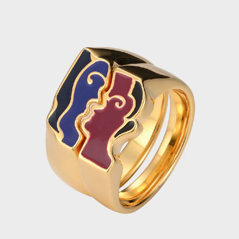 Women’s swirl design rings-View into a Cafe - Gold Ring