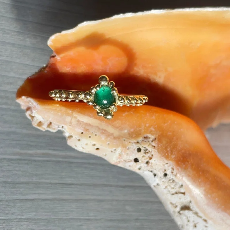 Women’s pearl-accented rings-BOHEME BUBBLE EMERALD RING