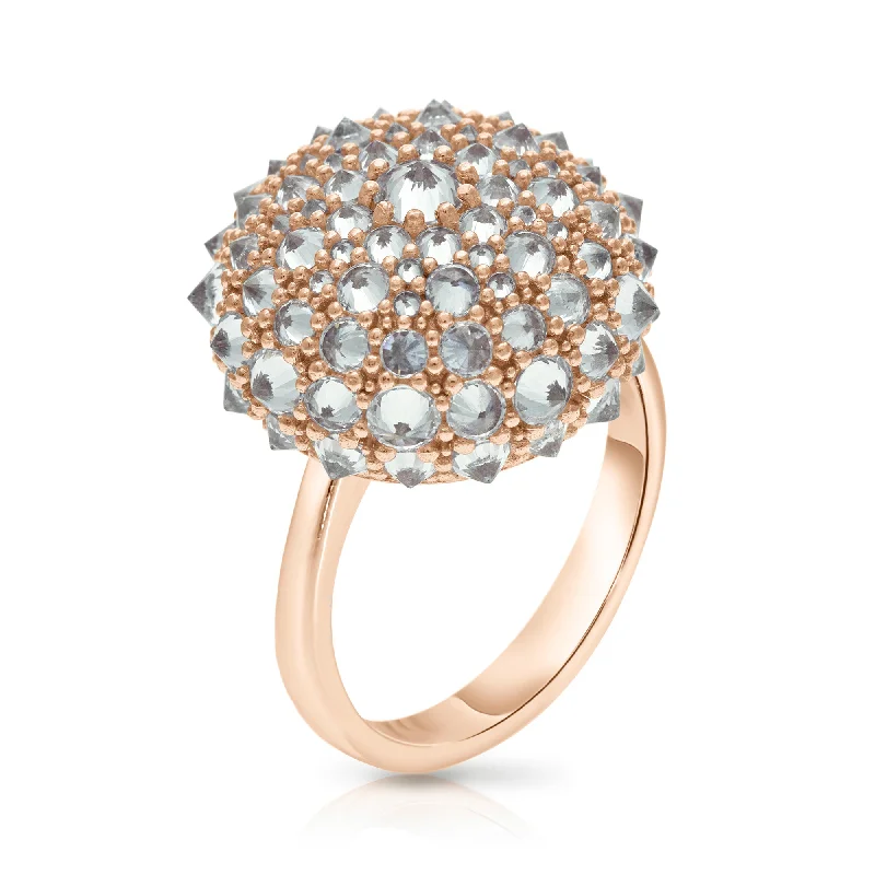 Women’s bright diamond rings-Disco Bonbon Cocktail Ring - Rose Gold