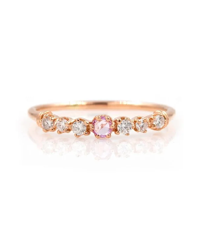 Women’s diamond stackable rings-Pink Sapphire Twinkle Ring