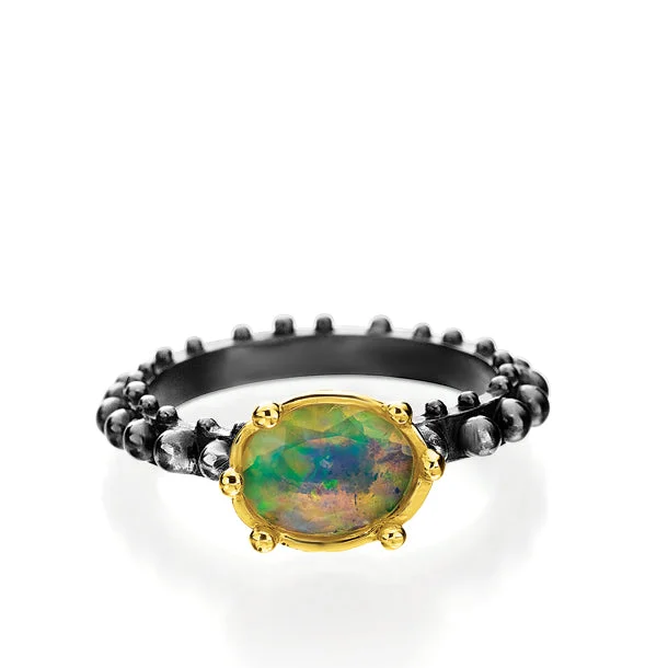 Women’s gold rings-BOHEME DELPH XL OPAL RING