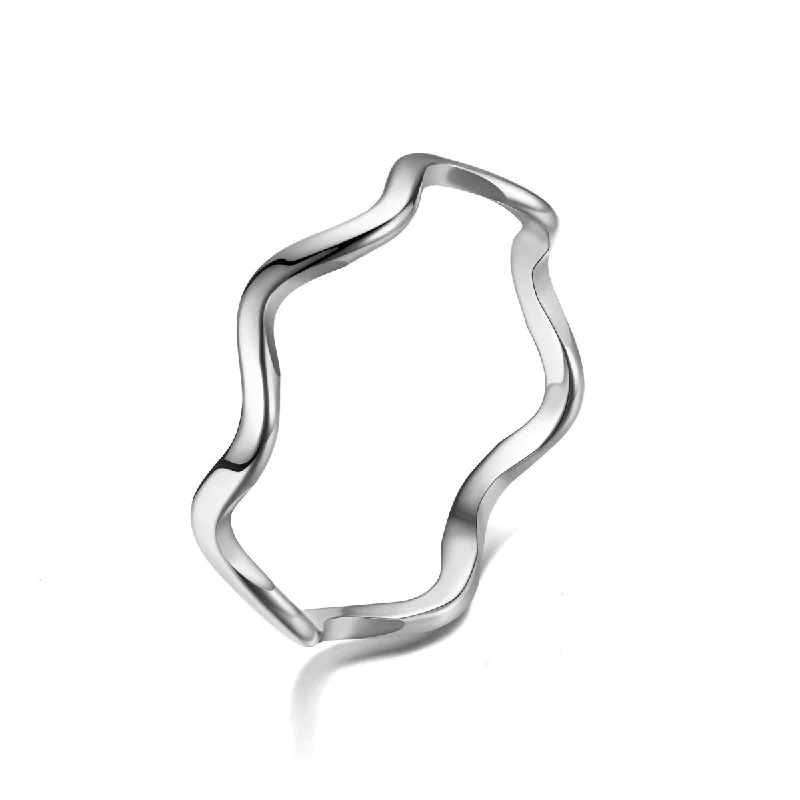 Wave Steel Ring