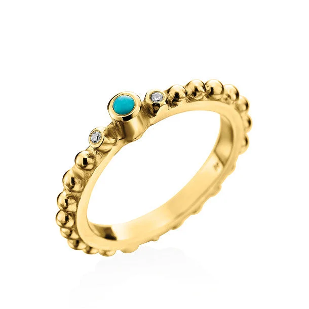 Women’s elegant solitaire rings-BOHEME LIZ TURQUOISE RING