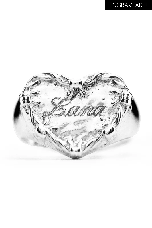 Women’s wedding rings-Barbwire Heart Ring