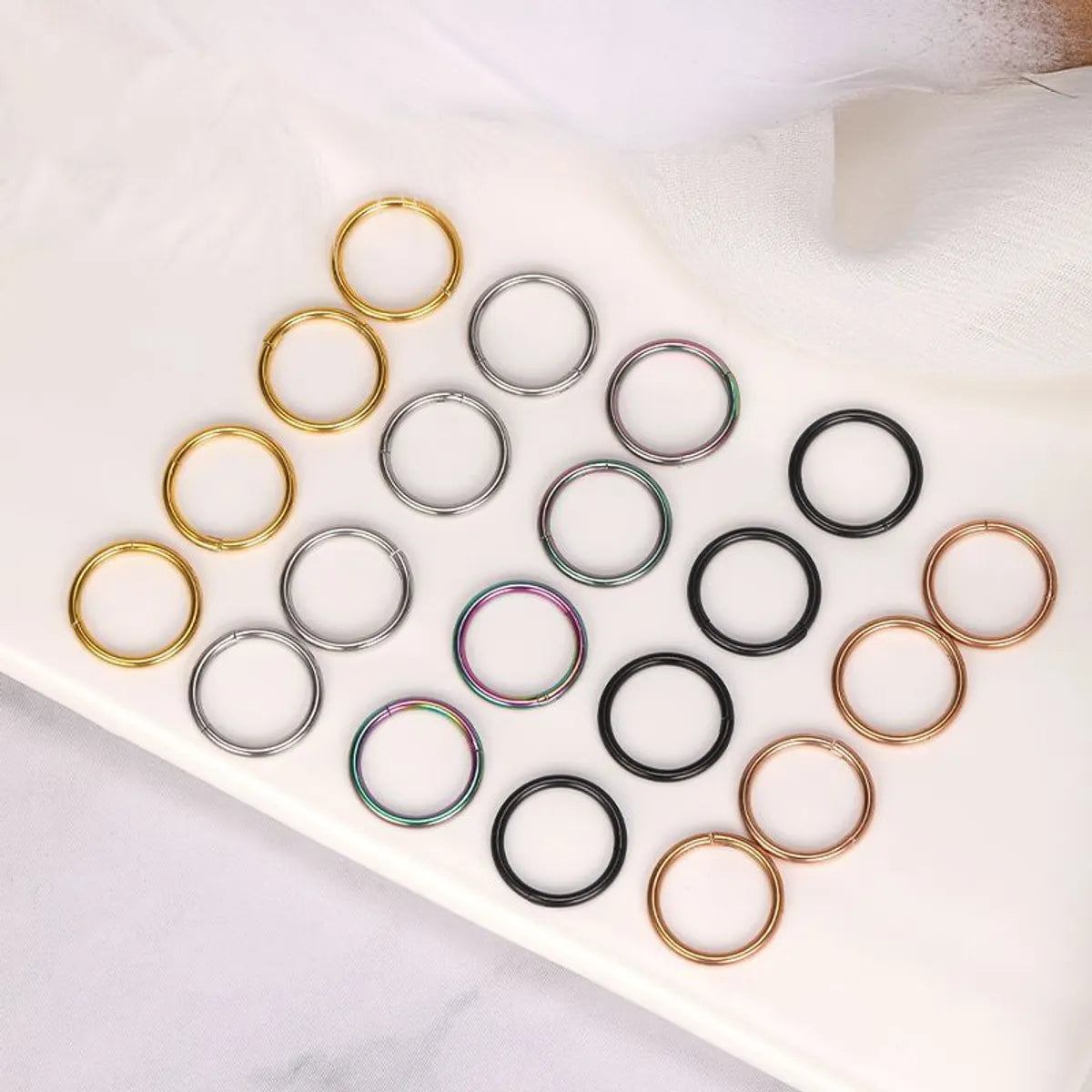 Women’s fashion statement rings-Retro Circle Titanium Steel Nose Ring 1 Piece