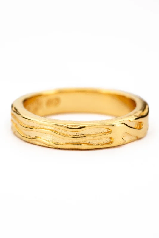 Women’s large gemstone rings-Flame Ring | Gold