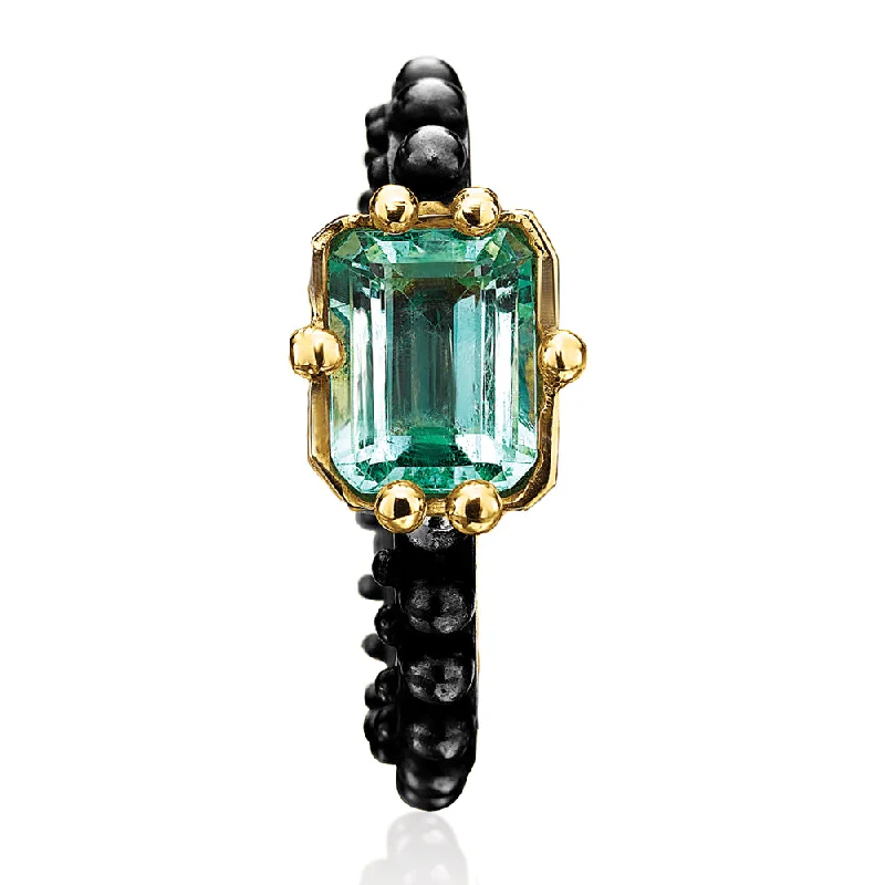 Women’s diamond rings-BOHEME EMERALD MUSE XL RING