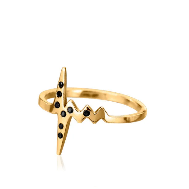 18k Yellow Gold Black diamonds