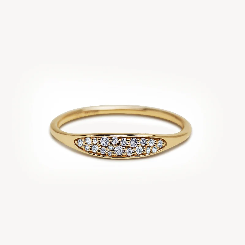 Women’s sapphire rings-Diamond Pave Ellipse Ring